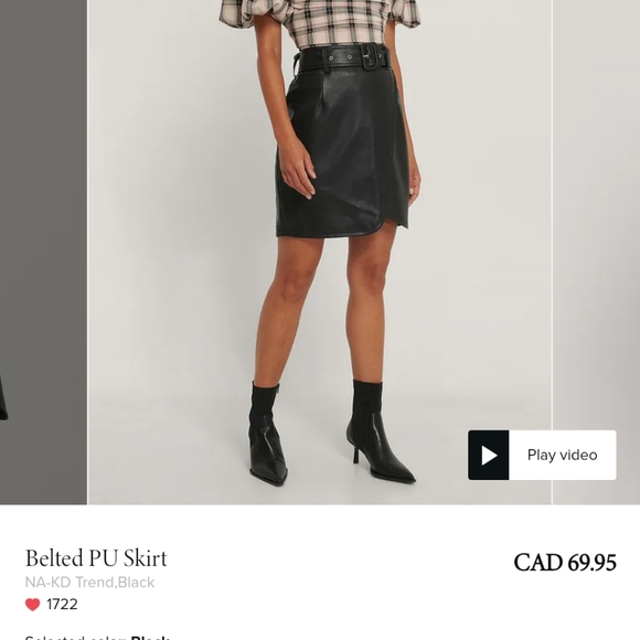 PU A-line mini skirt - Picture 3 of 4